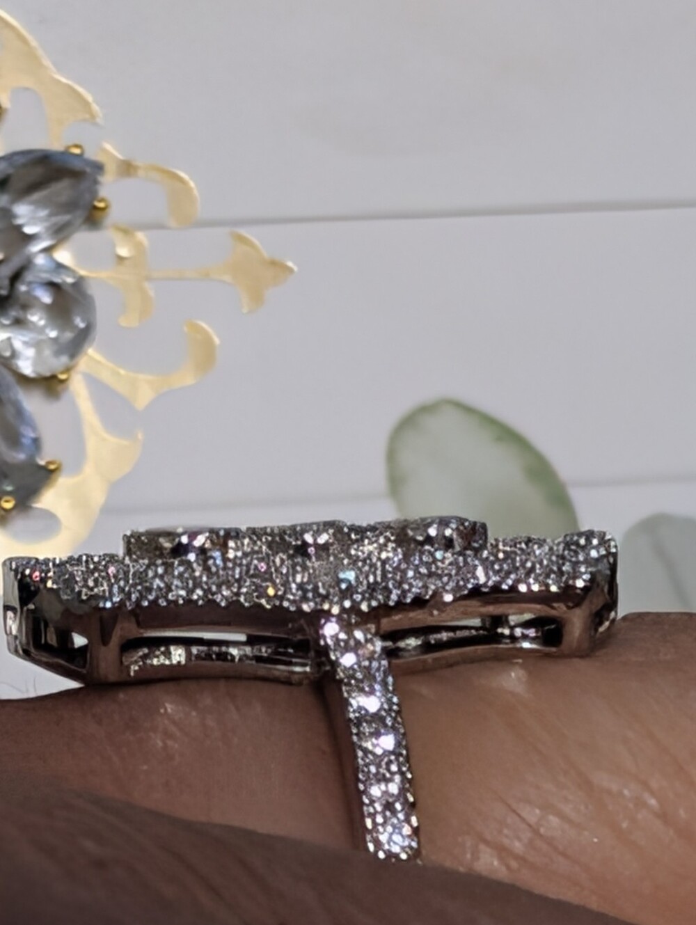 Stunningly Gorgeous Estate Style Pave And Round Channel Set CZ Silver Ring - Picture 6 of 9